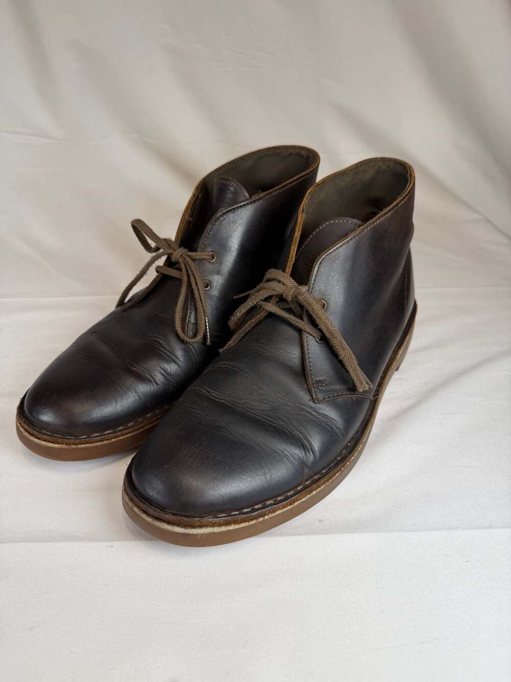 Heritage Preppy Clarks Bushacre 2 Dark Brown Leather Chukka Boots Men's Size 11.